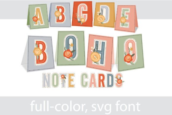 Boho Note Cards: A Creative Font for Boutique Branding