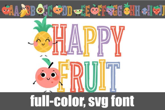 Happy Fruit Typeface: Elevating Editorial Design with Whimsical Color Typography